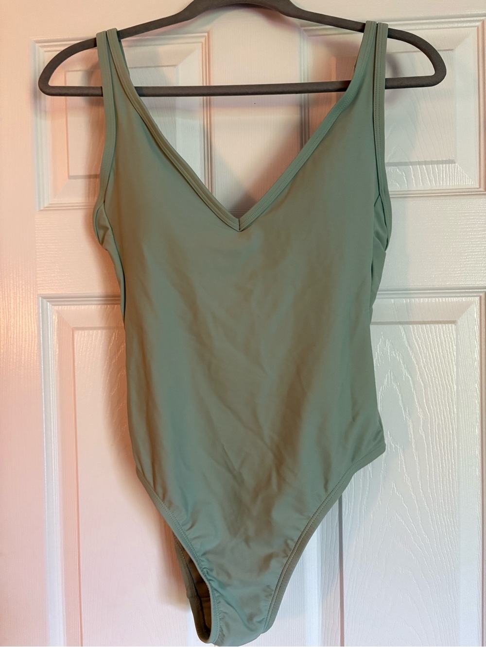 Kona Sol Sage Green V-Neck One-Piece Swimsuit